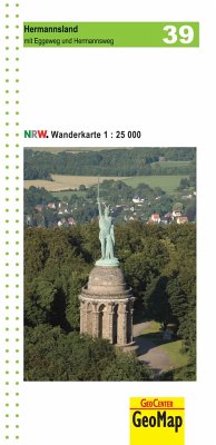 Hermannsland mit Eggeweg und Hermannsweg Blatt 39, topographische Wanderkarte NRW - Geobasisdaten: Land NRW