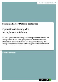 Operationalisierung des Metaphernverstehens - Szoldatics, Melanie;Savic, Strahinja