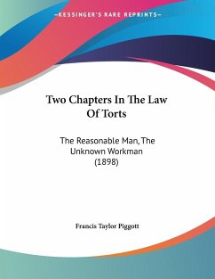 Two Chapters In The Law Of Torts - Piggott, Francis Taylor