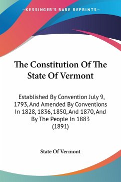 The Constitution Of The State Of Vermont - State Of Vermont