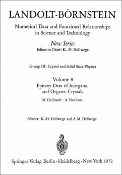 Epitaxy Data of Inorganic and Organic Crystals / Epitaxie-Daten anorganischer und organischer Kristalle / Landolt-Börnstein, Numerical Data and Functional Relationships in Science and Technology 8 - Gebhardt, M.;Neuhaus, A.