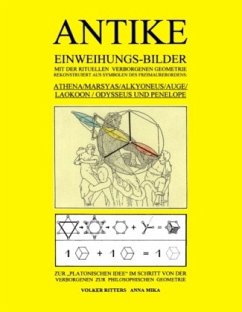 Antike Einweihungs-Bilder mit der rituellen verborgenen Geometrie rekonstruiert aus Symbolen des Freimaurer-Ordens: Athena / Marsyas / Alkyoneus / Auge / Laokoon / Odysseus und Penelope - Zur 