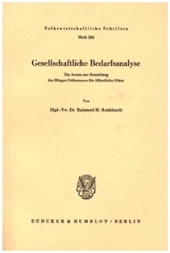 Gesellschaftliche Bedarfsanalyse. - Reichhardt, Raimund M.