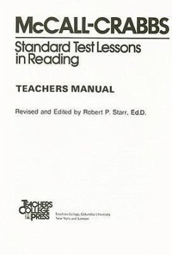 McCall-Crabbs Standard Test Lessons in Reading, Teachers Manual/Answer Key - McCall, William a