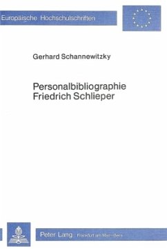 Cover Personalbibliographie Friedrich Schlieper