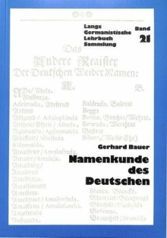 Namenkunde des Deutschen - Bauer, Gerhard