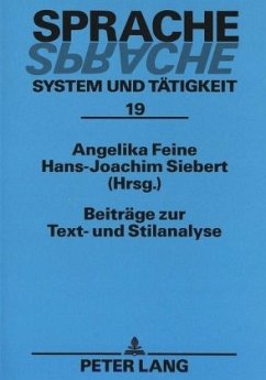 Cover Beiträge zur Text- und Stilanalyse