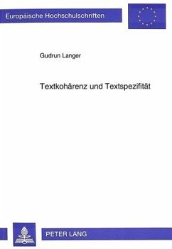 Textkohärenz und Textspezifität - Langer, Gudrun