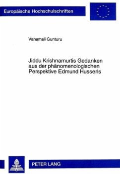 Cover Jiddu Krishnamurtis Gedanken aus der phänomenologischen Perspektive Edmund Husserls
