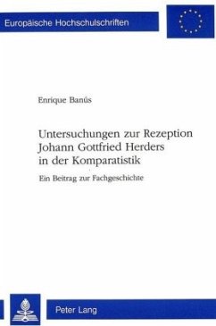 Cover Untersuchungen zur Rezeption Johann Gottfried Herders in der Komparatistik