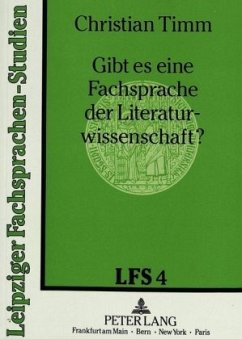 Gibt es eine Fachsprache der Literaturwissenschaft? - Timm, Christian