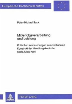 Mißerfolgsverarbeitung und Leistung - Sack, Peter-Michael