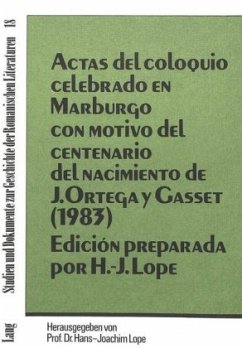 Cover Actas del coloquio celebrado en Marburgo con Motivo del centenario del nacimiento de J. Ortega y Gasset (1983)