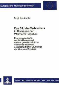 Cover Das Bild des Verbrechers in Romanen der Weimarer Republik