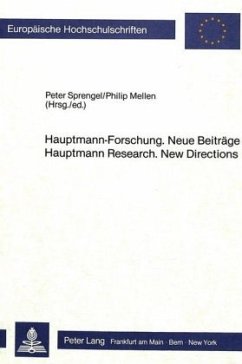 Cover Hauptmann-Forschung. Neue Beiträge- Hauptmann Research. New Directions