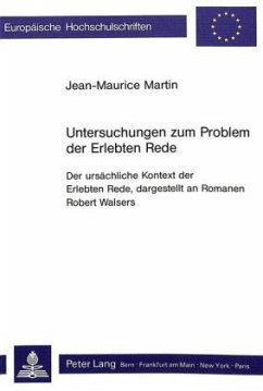 Untersuchungen zum Problem der Erlebten Rede - Jean-Maurice Martin