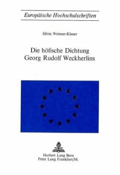 Cover Die höfische Dichtung Georg Rudolf Weckherlins