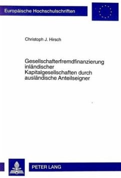 Cover Gesellschafterfremdfinanzierung inländischer Kapitalgesellschaften durch ausländische Anteilseigner