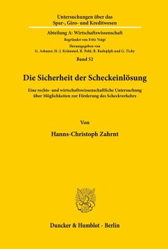 Die Sicherheit der Scheckeinlösung. - Zahrnt, Hanns-Christoph