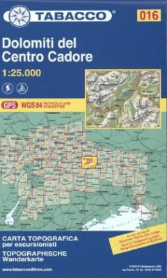 Cover Tabacco topographische Wanderkarte Dolomiti del Centro Cadore