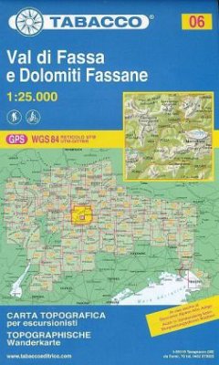 Tabacco topographische Wanderkarte Val di Fassa e Dolomiti Fassane