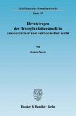 Rechtsfragen der Transplantationsmedizin aus deutscher und europäischer Sicht