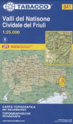 Cover Tabacco topographische Wanderkarte Valli del Natisone, Cividale del Friuli