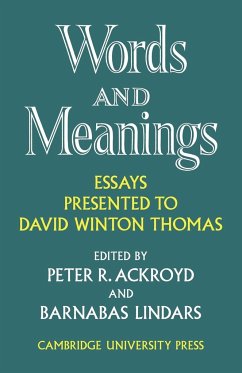 Words and Meanings - Ackroyd, Peter R.; Lindars, Barnabas; Peter R., Ackroyd