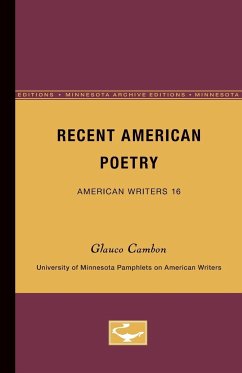 Recent American Poetry - American Writers 16 - Cambon, Glauco