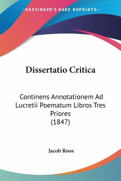 Dissertatio Critica - Roos, Jacob