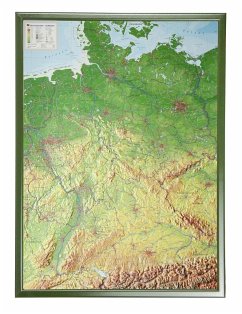 Deutschland, Reliefkarte, Groß, mit Holzrahmen. Germany - Markgraf, André;Engelhardt, Mario