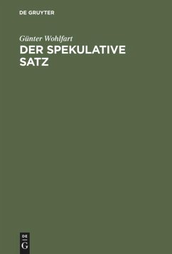 Der spekulative Satz - Wohlfart, Günter