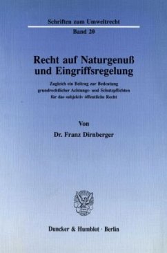 Cover Recht auf Naturgenuß und Eingriffsregelung.