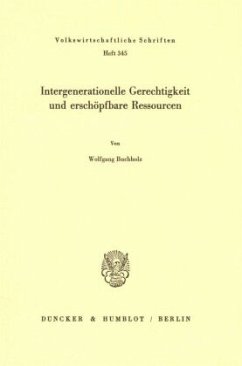 Cover Intergenerationelle Gerechtigkeit und erschöpfbare Ressourcen.