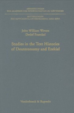 Studies in the Text Histories of Deuteronomy and Ezekiel - Wevers, John William / Fraenkel, Detlef