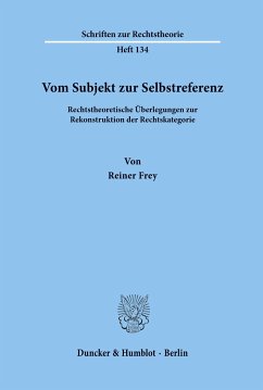 Vom Subjekt zur Selbstreferenz. - Frey, Reiner