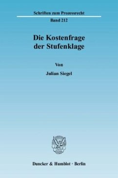 Cover Die Kostenfrage der Stufenklage.