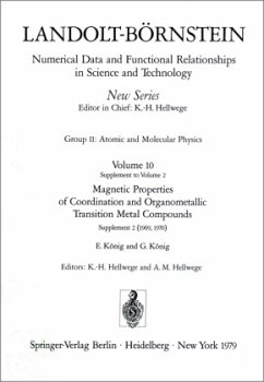 Cover Magnetic Properties of Coordination and Organometallic Transition Metal Compounds / Magnetische Eigenschaften der Koordi / Landolt-Börnstein, Numerical Data and Functional Relationships in Science and Technology 10