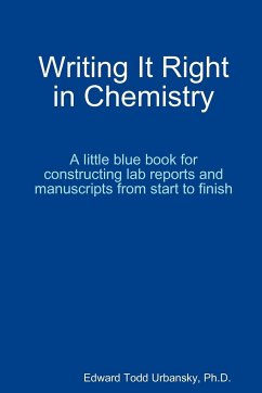 Writing It Right in Chemistry - A Little Blue Book - Urbansky, Edward