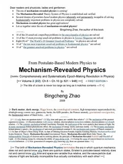 From Postulate-Based Modern Physics to Mechanism-Revealed Physics, Vol.2 (2/2) - Zhao, Bingcheng