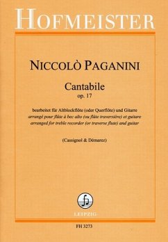 Cantabile op.17 für Altblockflöte (Flöte) und Gitarre Partitur und Stimme