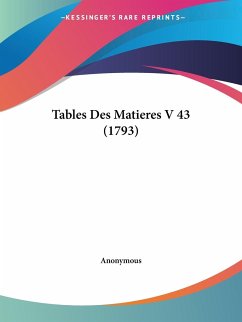 Tables Des Matieres V 43 (1793)