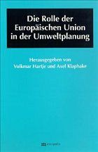 Cover Die Rolle der Europäischen Union in der Umweltplanung