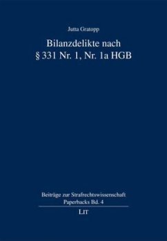 Cover Bilanzdelikte nach § 331 Nr. 1, Nr. 1a HGB