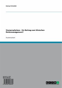 Sturzprophylaxe. Ein Beitrag zum klinischen Risikomanagement? - Schneider, Georg