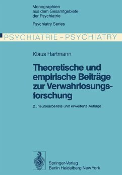 Theoretische und empirische Beiträge zur Verwahrlosungsforschung. ( = Monographien aus dem Gesamtgebiete der Psychiatrie/ Psychiatry Series, 1) . - Hartmann, Klaus