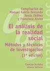 El análisis de la realidad social : métodos y técnicas de investigación - Alvira Martín, Francisco . . . [et al. ] García Ferrando, Manuel Ibáñez, Jesús