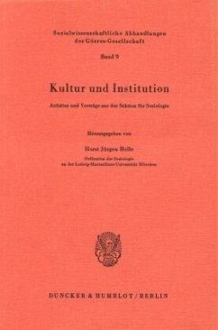 Cover Kultur und Institution.