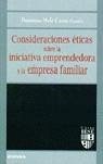 Cover Consideraciones éticas sobre la iniciativa emprendedora y la empresa familiar