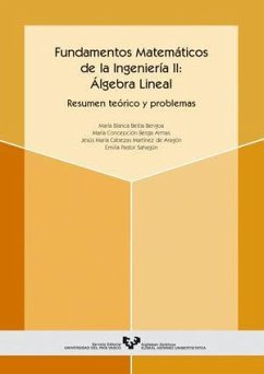 Fundamentos matemáticos de la ingeniería II : álgebra lineal. Resumen teórico y problemas - Besga Armas, María Concepción; Beitia Bengoa, María Blanca; Cabezas Martínez de Aragón, J. M.